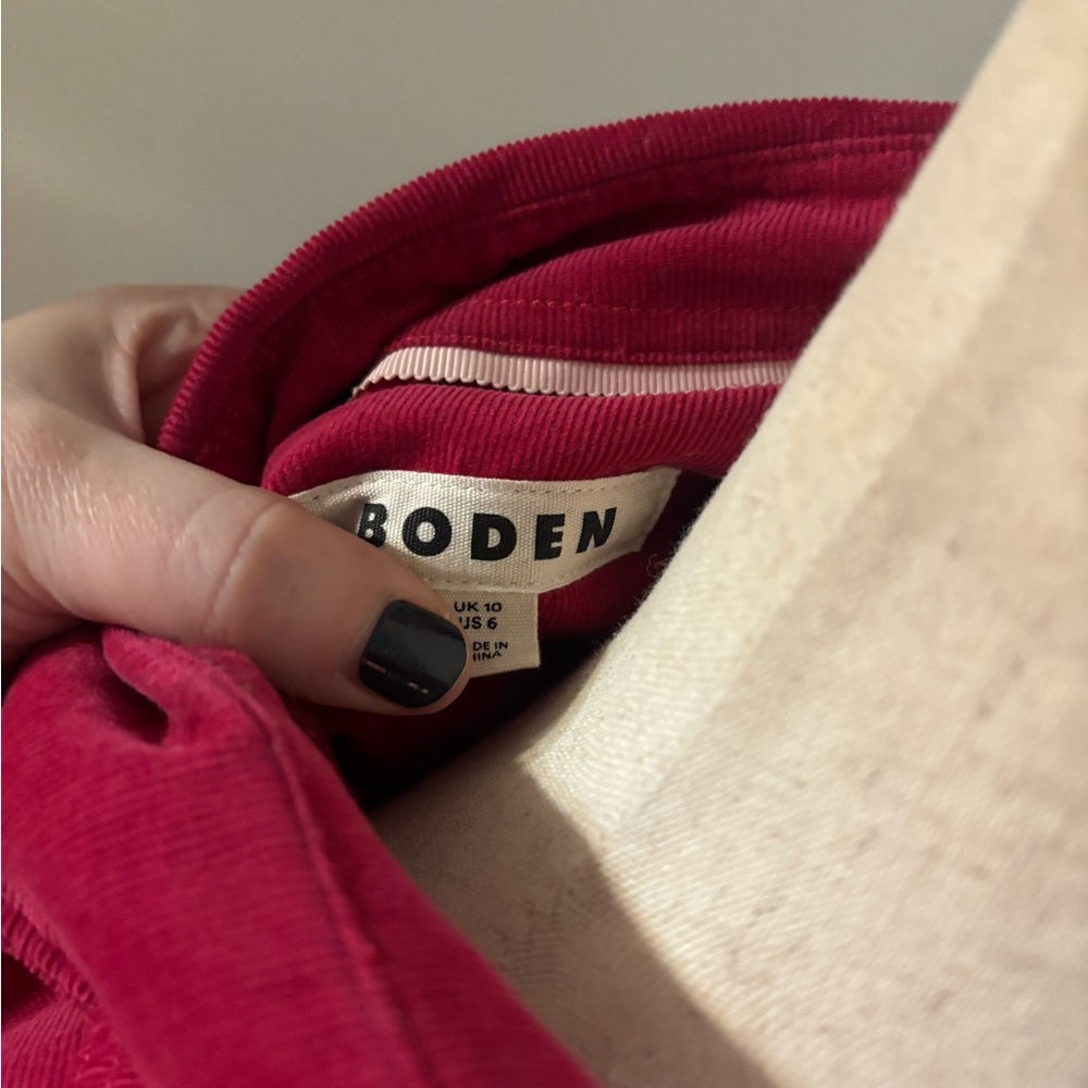 Boden Sienna Cord Shirt in Rich Magenta - Picture 8 of 9
